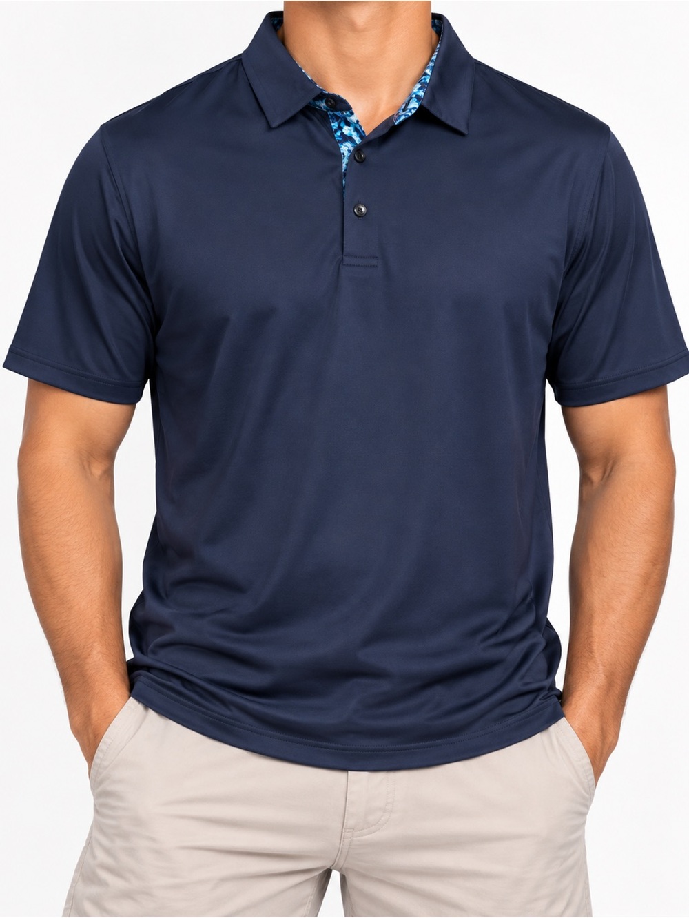 Black & Navy Blue Polo 2-Piece Set Size XL
